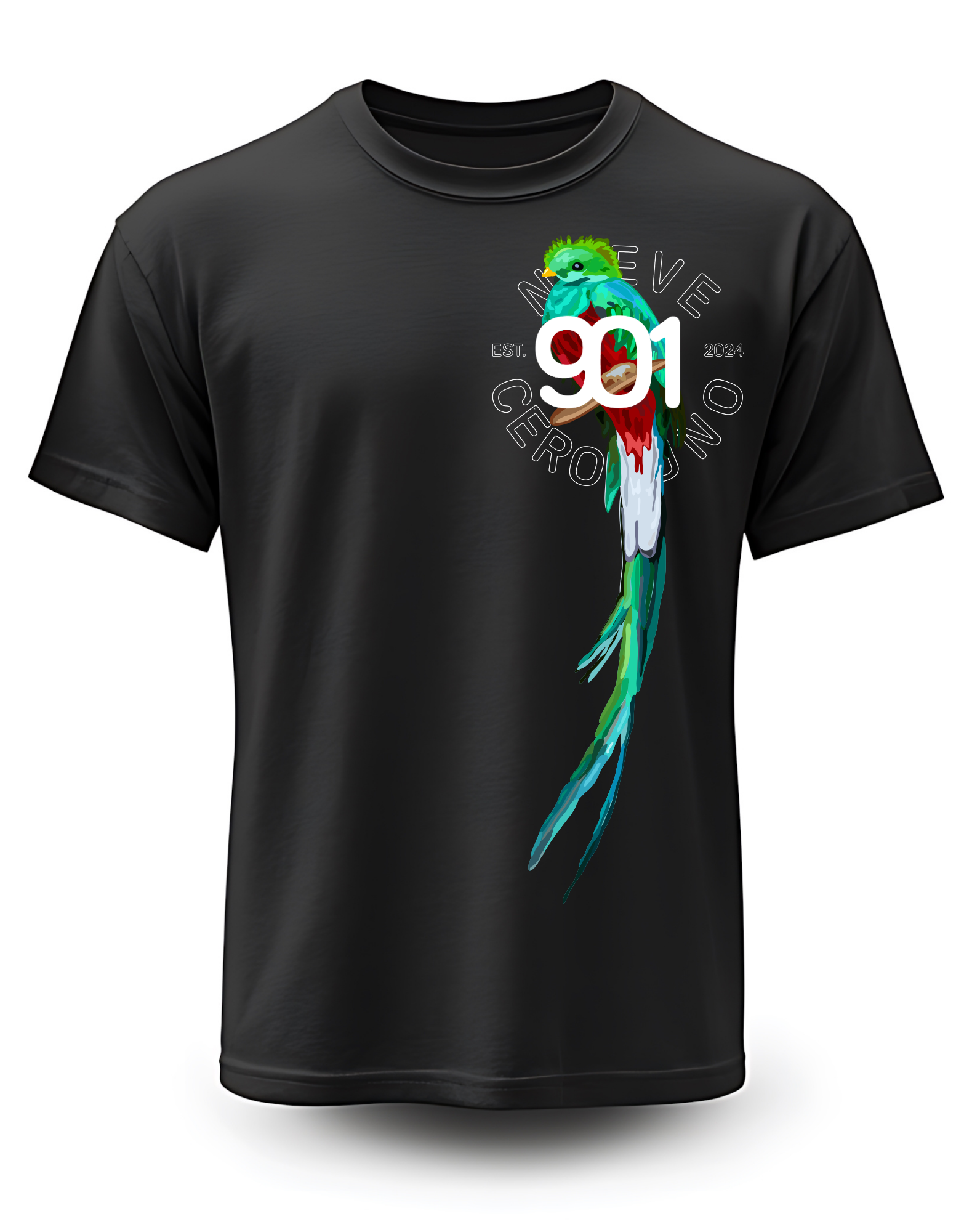Black Tee- Quetzal