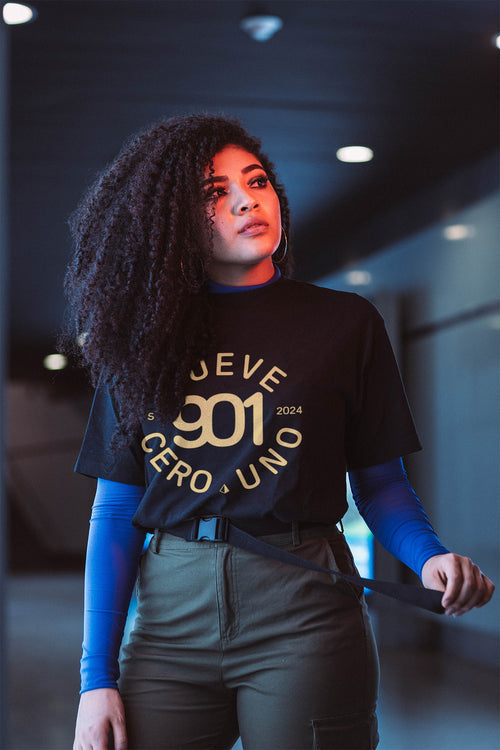 Black Shirt - Large Lux Gold