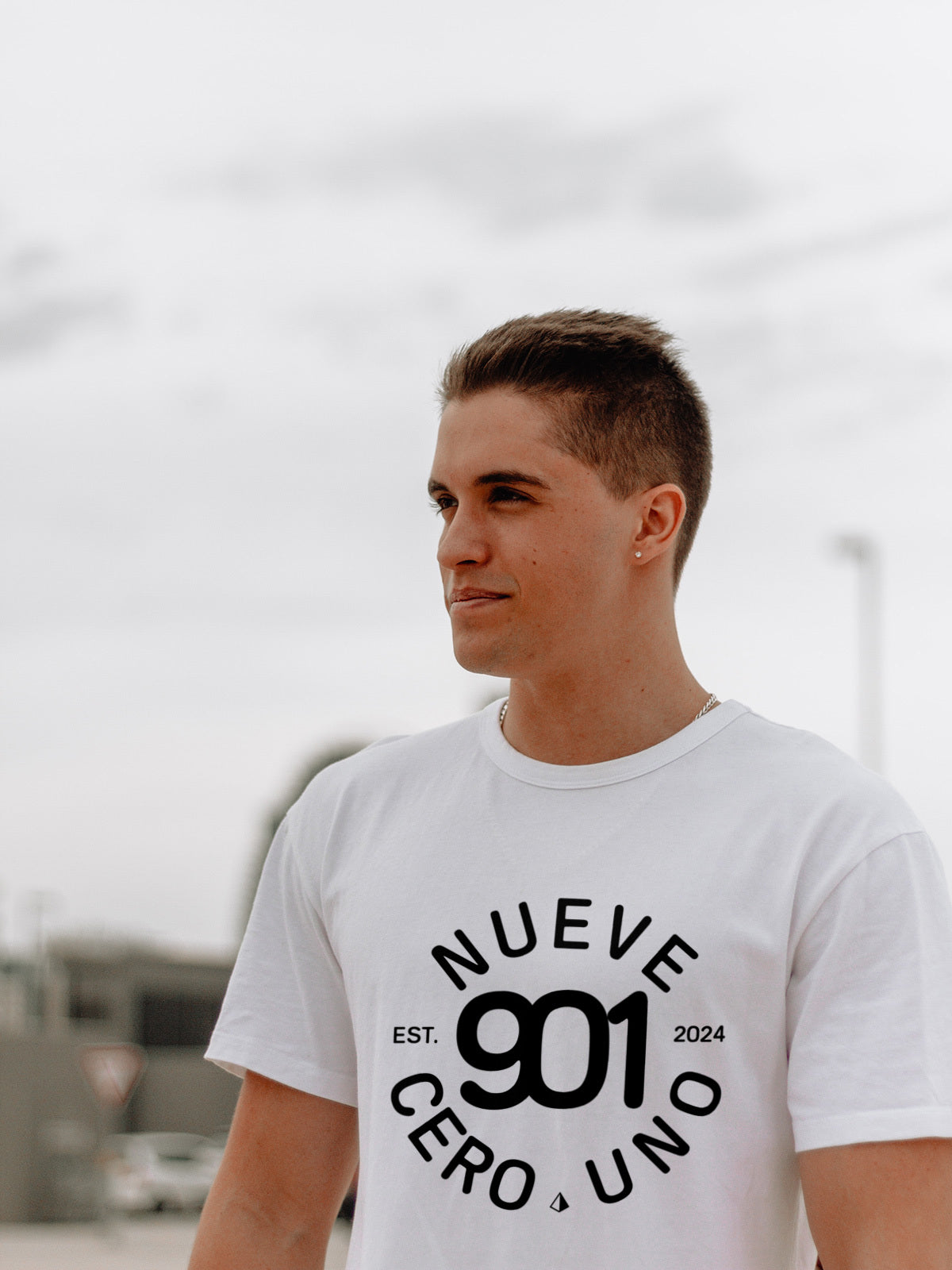 Premium White Shirt - Large Black Logo